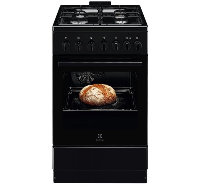 Плита Electrolux комбинированная, 57л, 50x60см, конвекция, черный