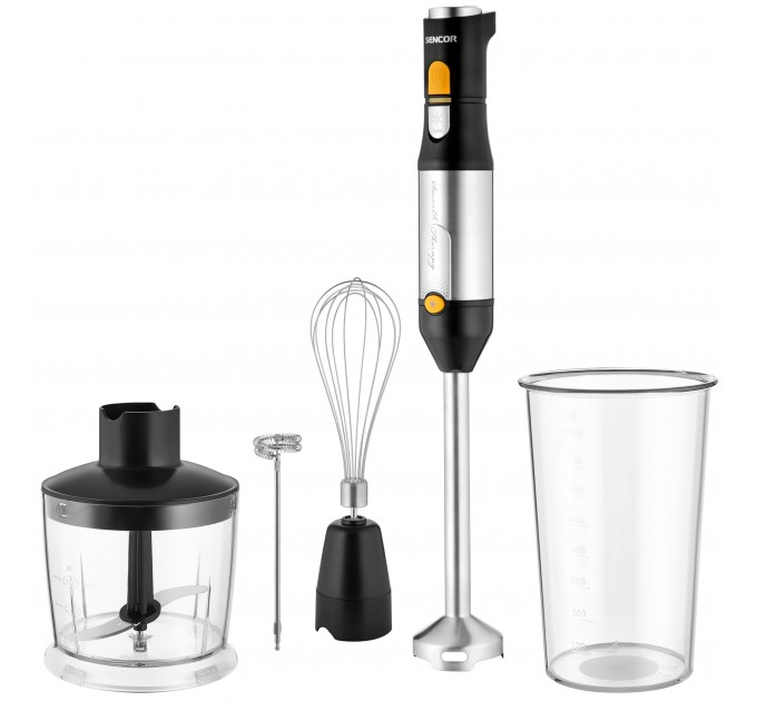 Блендер Sencor заглибний 1200Вт, 5в1, чаша-800мл, спінювач молока, чорний