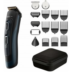 Тример Rowenta Selectium, для бороди, вусів, голови, носа, вух і тіла, мережа+акум., роторний мотор, насадок-17, чохол, титан.напил., чорний