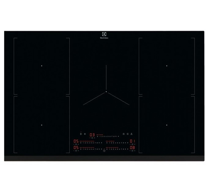 Варочная поверхность Electrolux индукционная, 80см, расширенная зона, Hob2Hood, черный