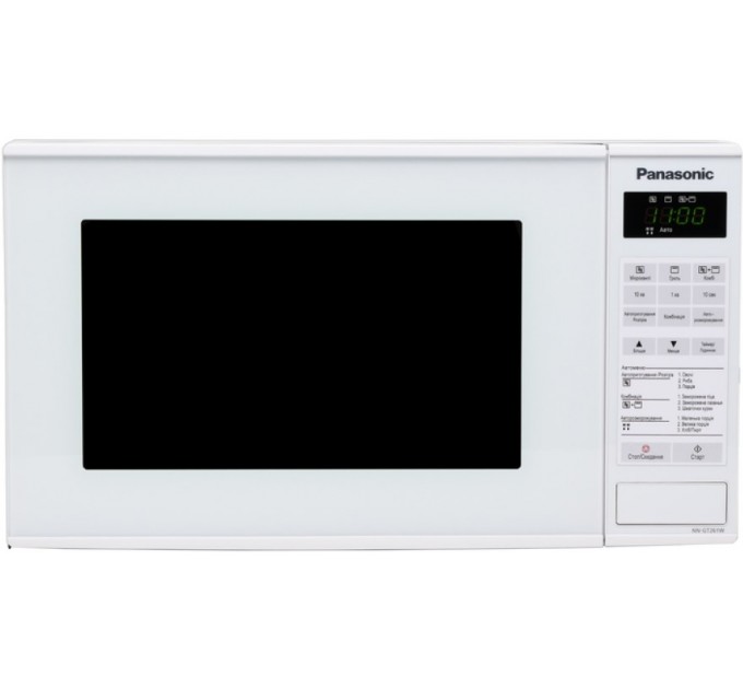 Мікрохвильова піч Panasonic , 20л, електр.керув., 800Вт, гриль, дисплей, білий