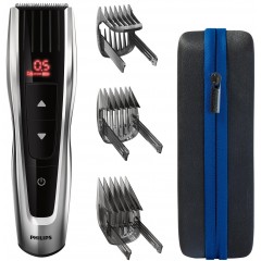 Машинка для стрижки Philips Series 9000, акум., роторный мотор, насадок-3, кейс, сталь, чорно-серый