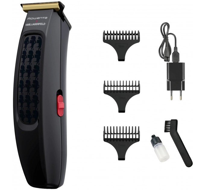 Машинка для стрижки Rowenta Karl Lagerfeld Cut & Style Stylization, акум., роторн. мотор, насадок-3, сталь, черный