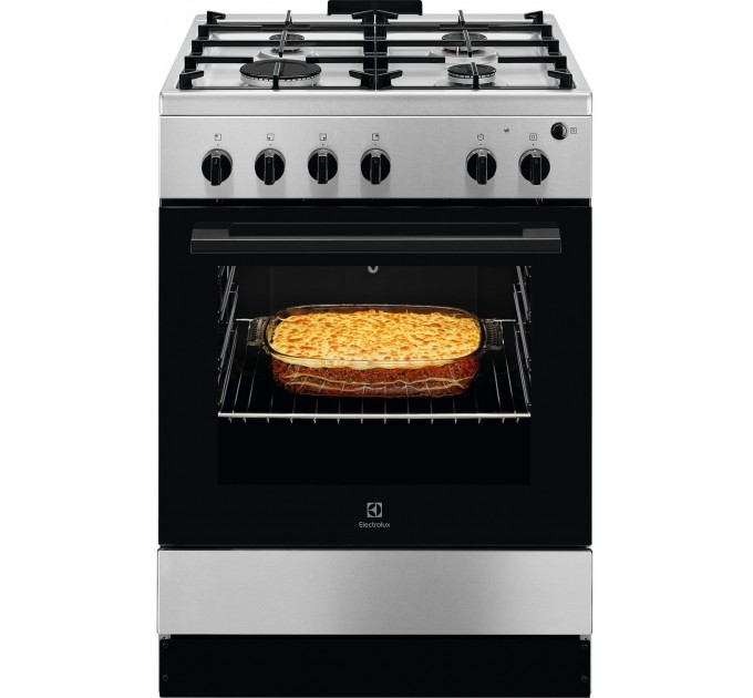 Плита Electrolux газовая, 59л, 60x60см, чугун, нерж