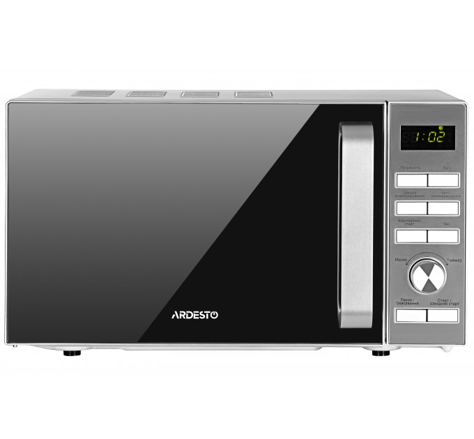Микроволновая печь ARDESTO, 20л, электр. управл., 700Вт, дисплей, откр.ручкой, серебристый