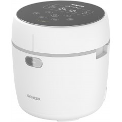 Рисоварка Sencor 350Вт, чаша-0.6л, сенсорне керування, 8 програм, нерж. сталь, пластик, білий