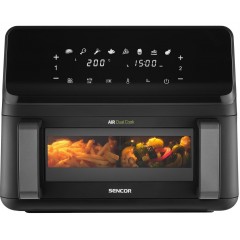 Мультипіч Sencor Dual Vita Fryer, 2700Вт, чаша-4.5+4.5л, сенсорне керув., 2 чаши, гриль, пластик, чорний