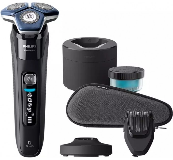 Бритва електр. Philips Series 7000 роторная, бритв.головок-3, Li-Ion, сух.+влажн., триммер, черный