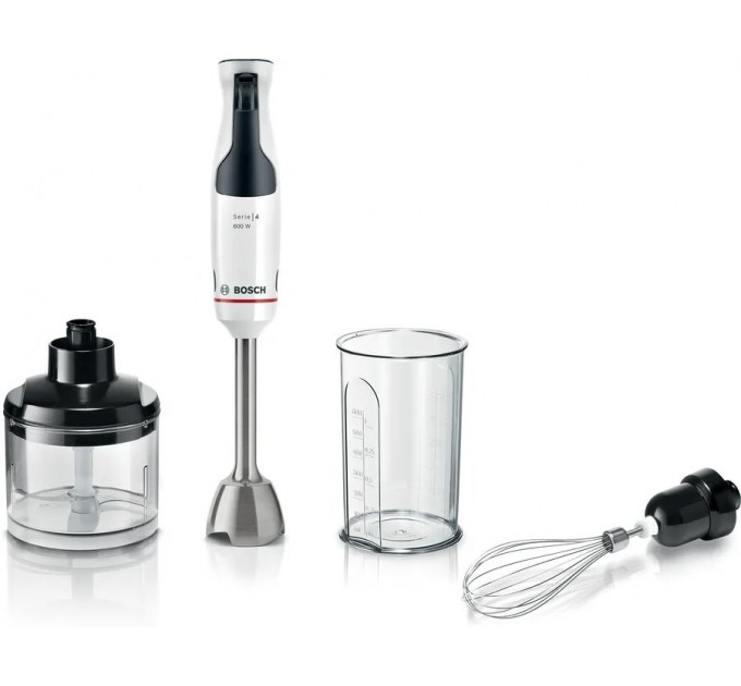 Блендер Bosch заглибний 600Вт, подрібнювач, вінчик, білий