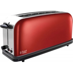 Тостер Russell Hobbs Classic 1100Вт, длинные слоты, металл, красный