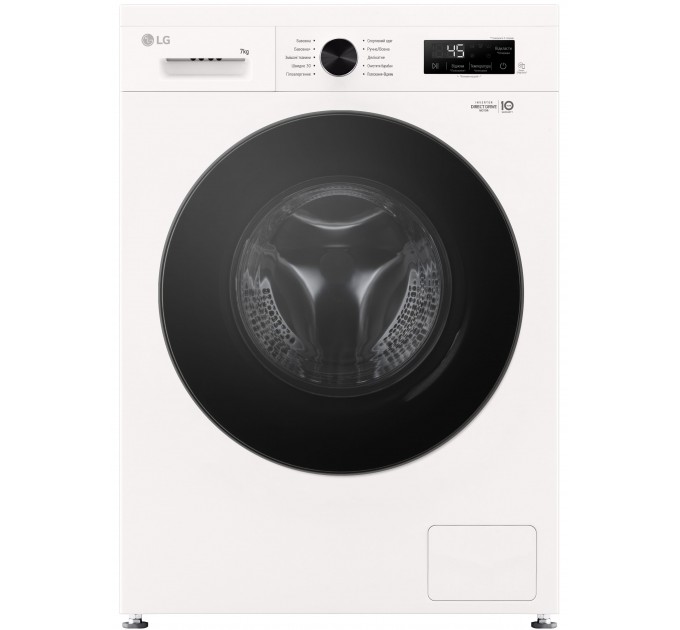 Стиральная машина LG фронтальная, 7кг, 1200, A+++, 44см, дисплей, пар, инвертор, белый
