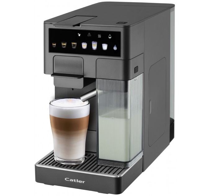 Кофеварка Catler капсульная Renzo 1.6л, капсулы, молотый кофе, сенс. управл., автом. капучинатор, серый