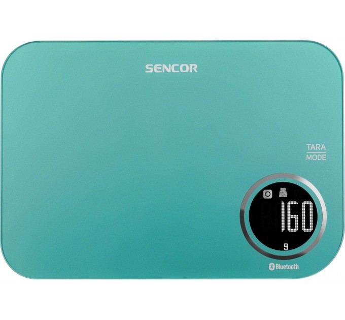 Ваги Sencor кухонні, 5кг, підключення до смартфону, AAAx2, пластик, зелений
