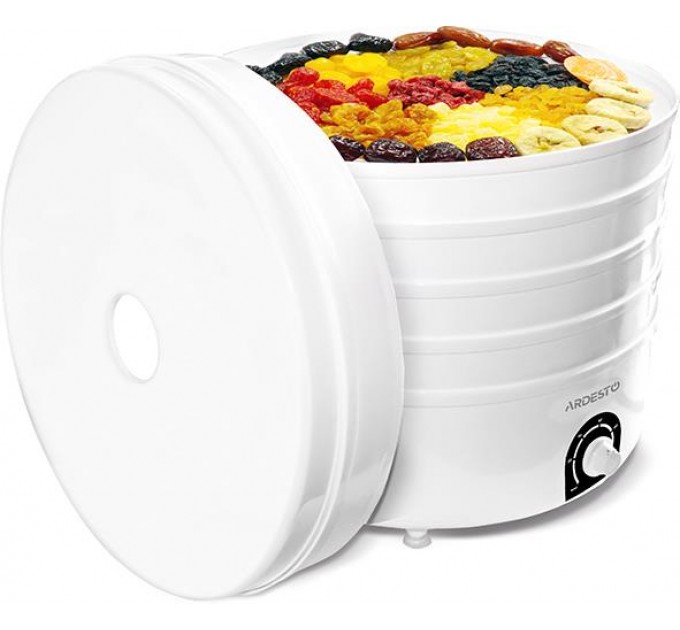 Сушка для продуктов ARDESTO FDB-5385, 520Вт, поддонов -5x4см, диаметр-38,5см, макс-70°С, рег.темп, пластик, белый