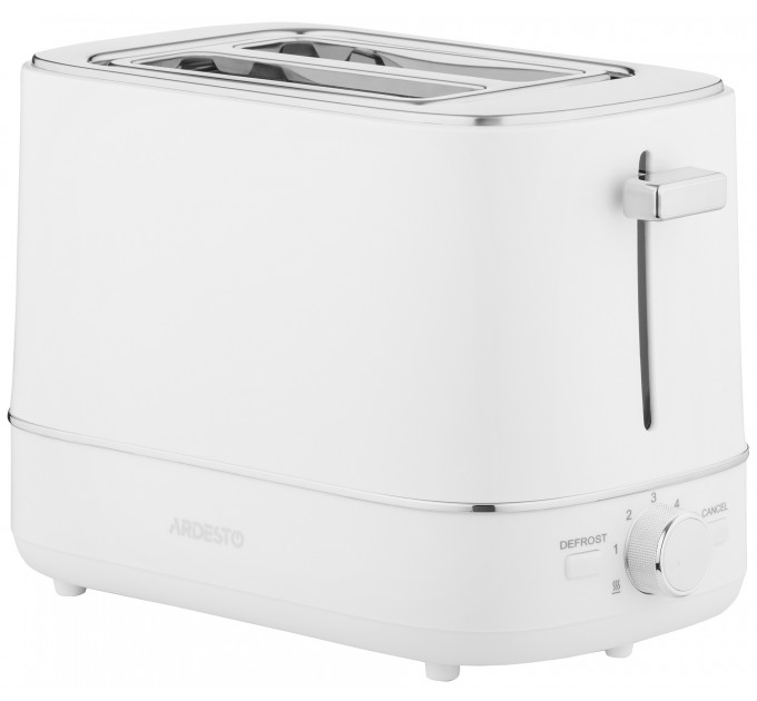 Тостер ARDESTO Timeless Elegance, 800Вт, пластик, 2 слоти, білий