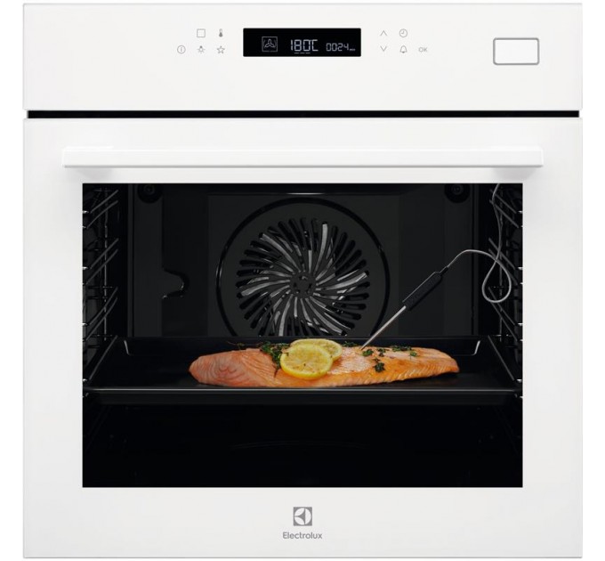 Духовой шкаф Electrolux электрический, 70л, А+, пар, дисплей, конвекция, ф-ция пароварки, белый