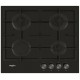 Варильна поверхня Whirlpool газова на склі, 60см, чавун, турбо-конфорка, чорний