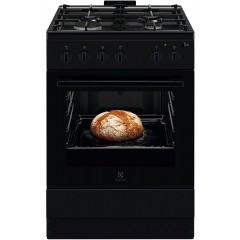 Плита Electrolux газовая, 59л, 60x60см, чугун, черный