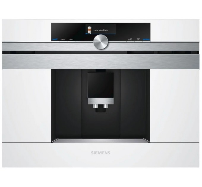 Кофемашина Siemens встраиваемая, 2.4л, зерно+мол., автомат.капуч, LED-дисплей, авторецептов -30, белый