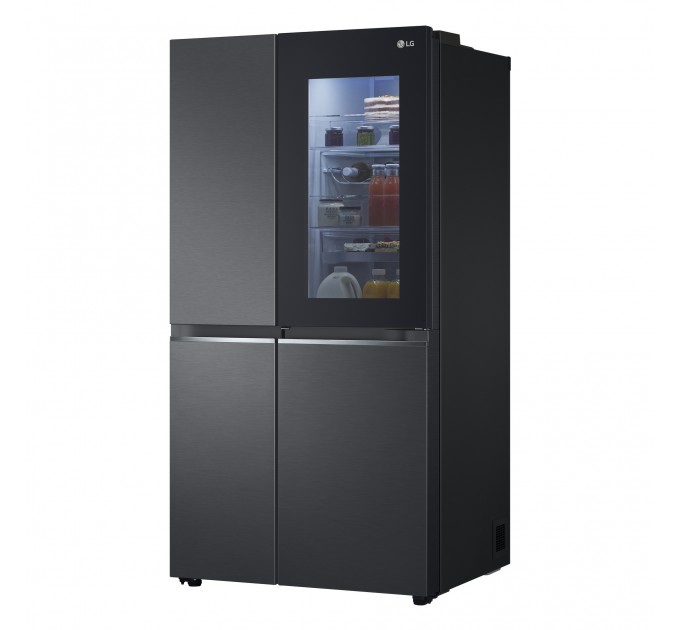 Холодильник LG SBS, 179x91х74, холод.отд.-416л, мороз.отд.-239л, 2дв., F, NF, инв., диспл внутр., зона св-ти, Door in door, черный мат.