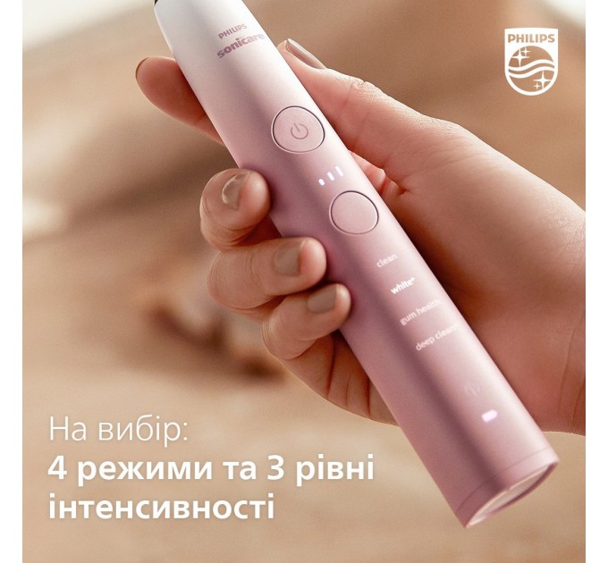 Щітка зубна електр. Philips, Sonicare DiamondClean Prestige 9900, 62т. колив/хв, насадок-1, SenseIQ, зарядний чохол, рожевий