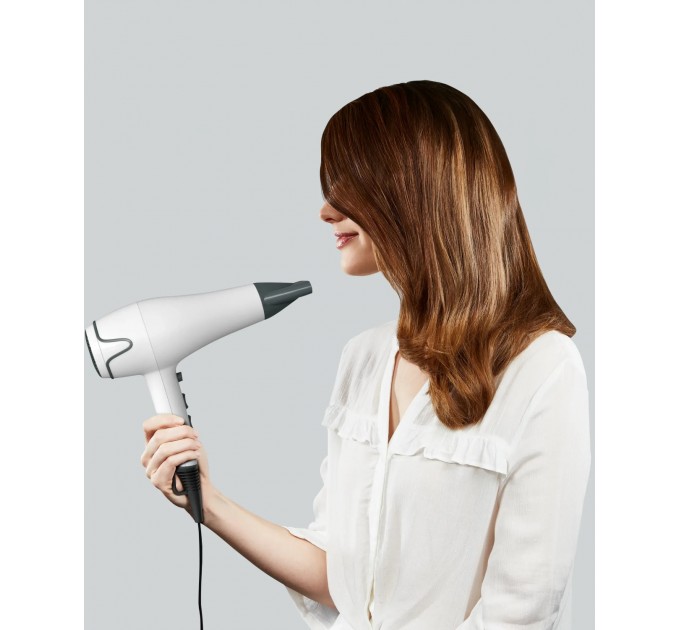 Фен + выпрямитель Rowenta набор Pure Collection, 2200Вт, режимов-2, дифузор,щипцы для волос(200°С,керамика), бело-черный