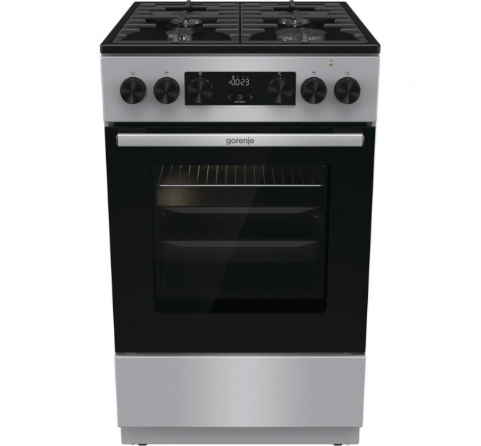 Плита Gorenje комбінована, 70л, 50x60см, дисплей, чавун, нерж