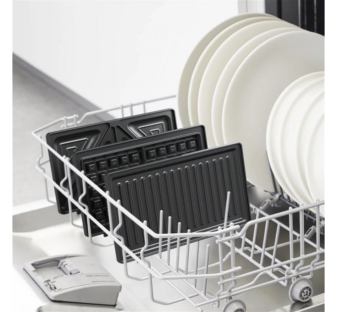 Мультимейкер Tefal UltraCompact 3in1 700Вт, тефлон, 3 пластины, корпус-металл, черно-серый