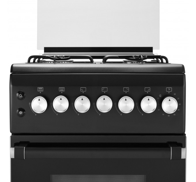 Плита ARDESTO газовая, 50л, 50x60см, стеклянная крышка, электроподжиг, таймер, термометр, кофе адаптер, форсунки LPG (подключение газового баллона), черный