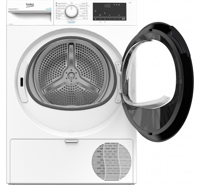Сушильна машина Beko тепловий насос, 7кг, A++, 54.3см, дисплей, підсвітка барабану, білий