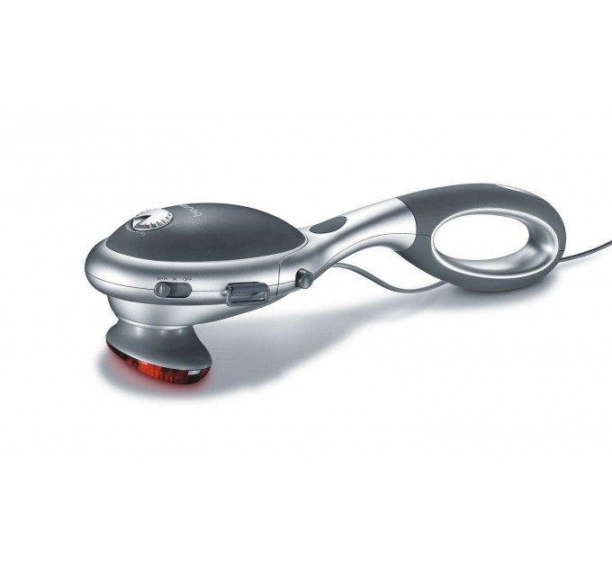 Массажер Beurer для тела, от сети , 2 насадки, 2 режима, инфракрасные лучи, сьемная ручка, серый