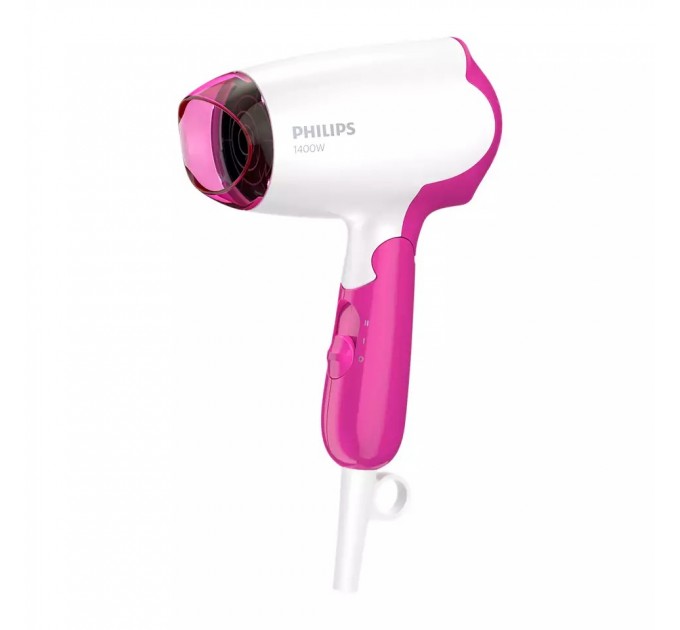 Фен Philips DryCare Essential дорожный, 1400Вт, режимов-2, хол. обдув, розовий