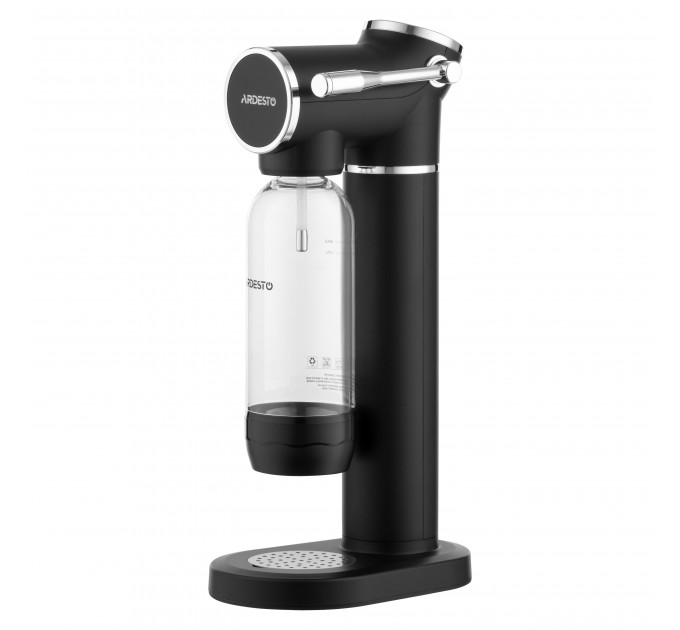 Сифон для газування води ARDESTO, підключення балону- різьба, пляшка 1л, важіль, чорний