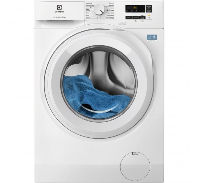 Стиральная машина Electrolux фронтальная, 8кг, 1400, A, 58см, дисплей, инвертор, белый