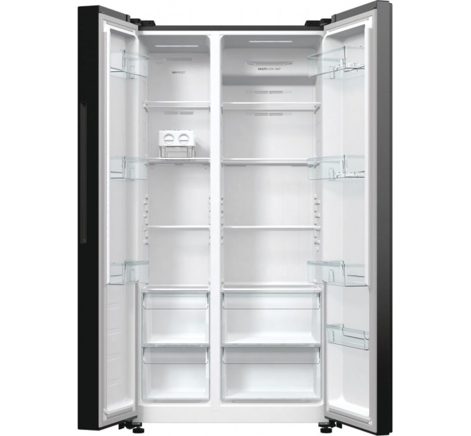 Холодильник SBS Gorenje, 179х67х92см, 2 дв., 356(191)л, А++, NF+, Инв. , Зона св-ти, Внешн.диспл, черный