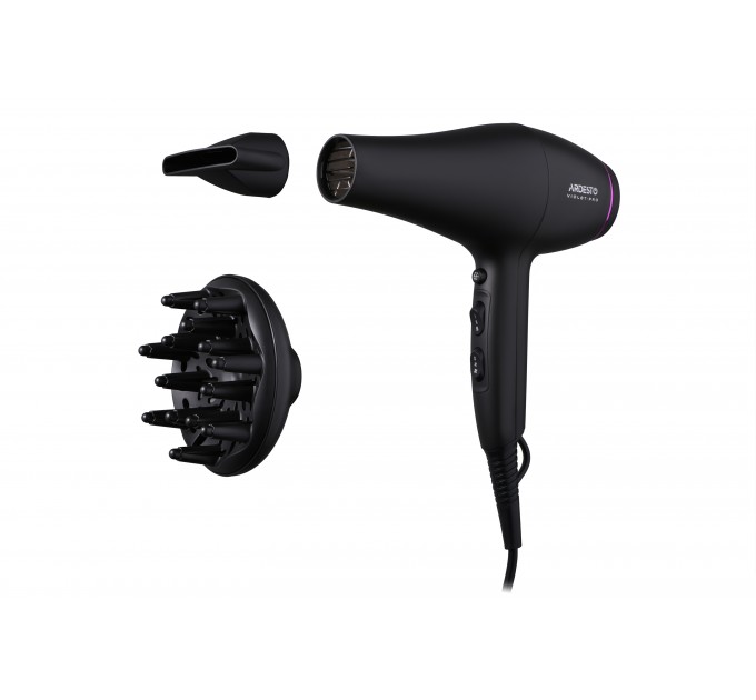 Фен ARDESTO Violet PRO HD-Y222PRO , 1850-2200Вт, 2 скорости, 3 темп.режима, диффузор, черный