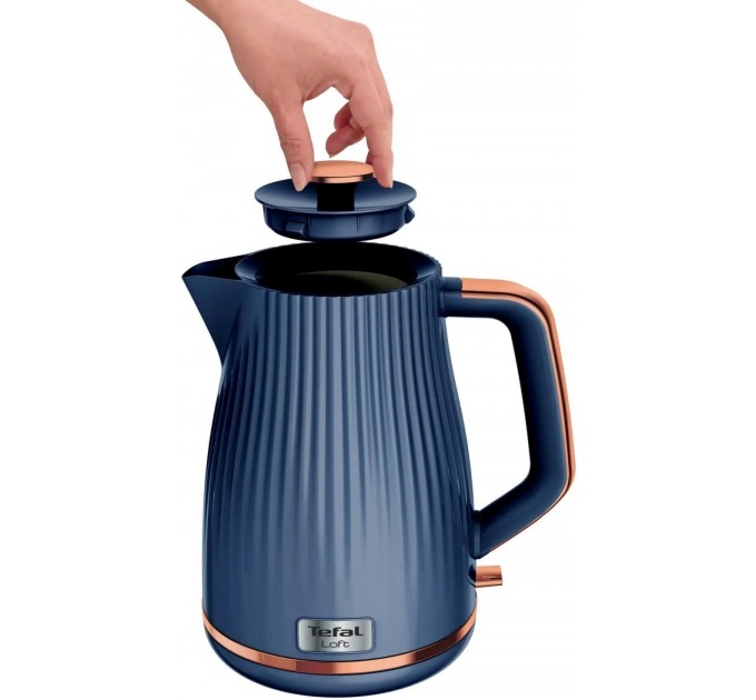 Электрочайник Tefal Loft 1.7л, Strix, пластик, синий
