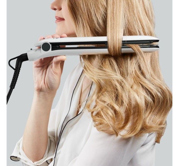 Фен + выпрямитель Rowenta набор Pure Collection, 2200Вт, режимов-2, дифузор,щипцы для волос(200°С,керамика), бело-черный