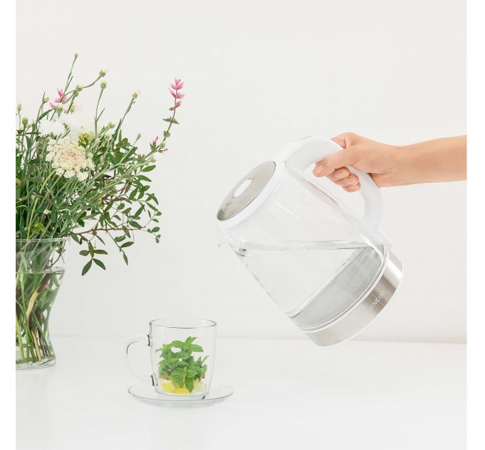 Електрочайник Sencor 2л, Strix, скло, білий