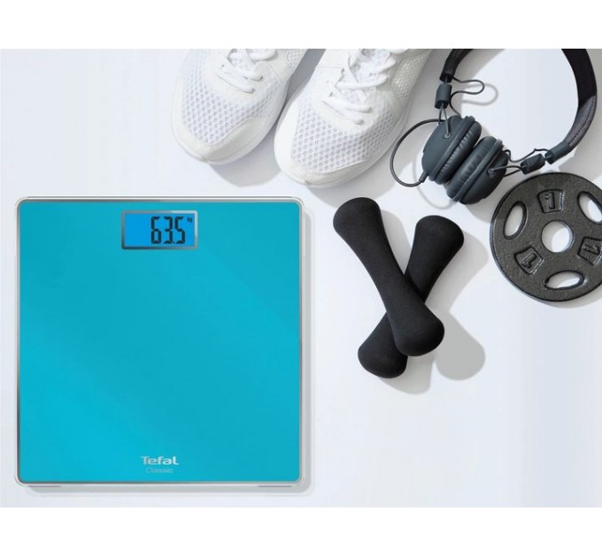 Весы Tefal напольные Classic, 160кг, AAAx2 в компл, стекло, голубой