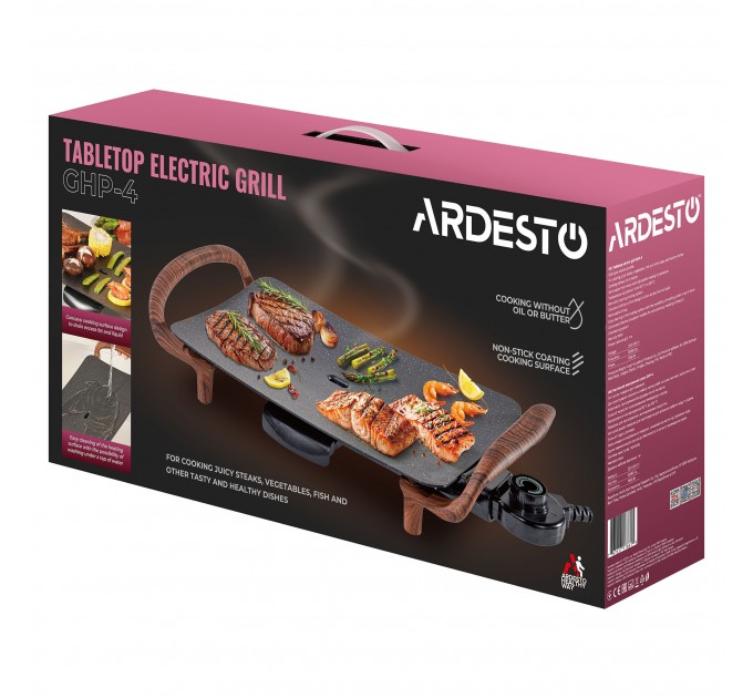 Гриль ARDESTO барбекю, 1500Вт, темп. режимов, металл, черный