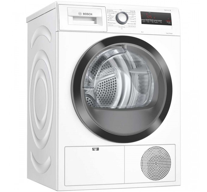 Сушильная машина Bosch тепловой насос, 8кг, A++, 60см, дисплей, белый