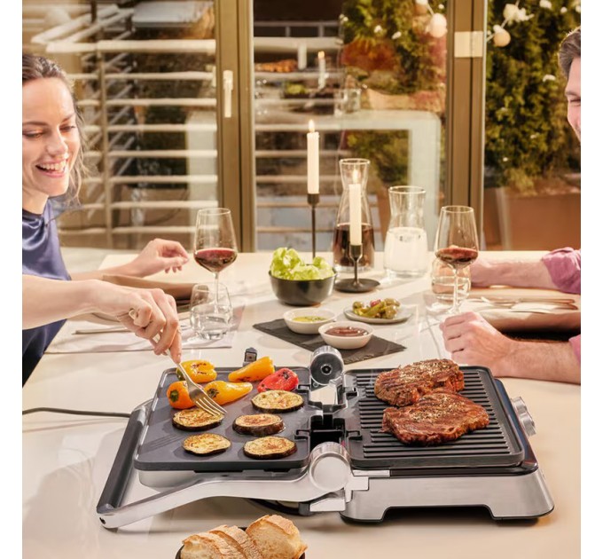 Гриль Braun  прижимний MultiGrill 9 CG 2000Вт, темп. режимів-3, 4 з`ємні пластини + пластини для вафель, метал