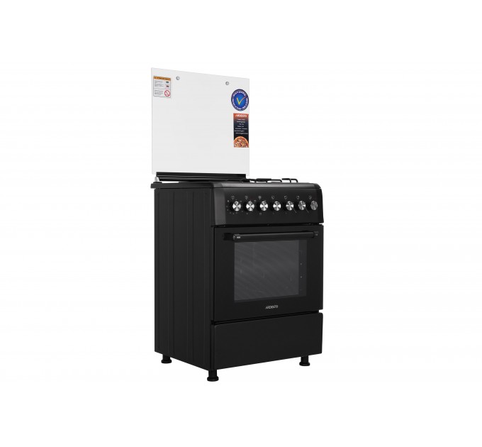 Плита ARDESTO комбі 2 газ + 2 електро, 58л, 60x60см, підсвічування, форсунки LPG (підключення газового балона), чорний