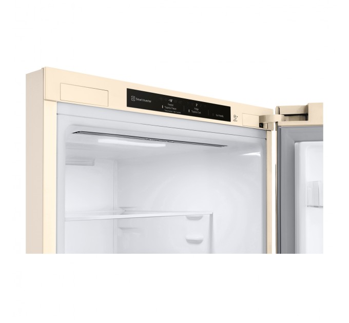 Холодильник LG з нижн. мороз., 186x60х68, холод.відд.-234л, мороз.відд.-107л, 2дв., E, NF, інв., диспл внутр., зона св-ті, бежевий