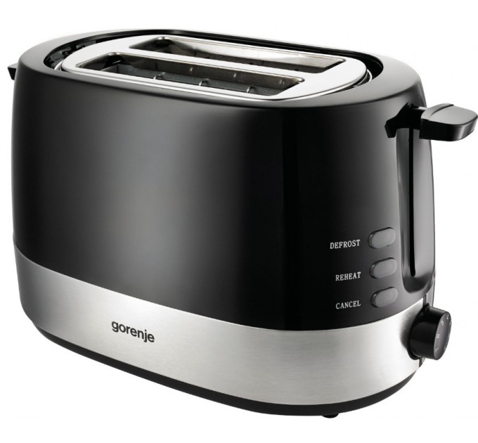 Тостер Gorenje, 850Вт, пластик/ металл , функц. разморозки, автоотключение, черный
