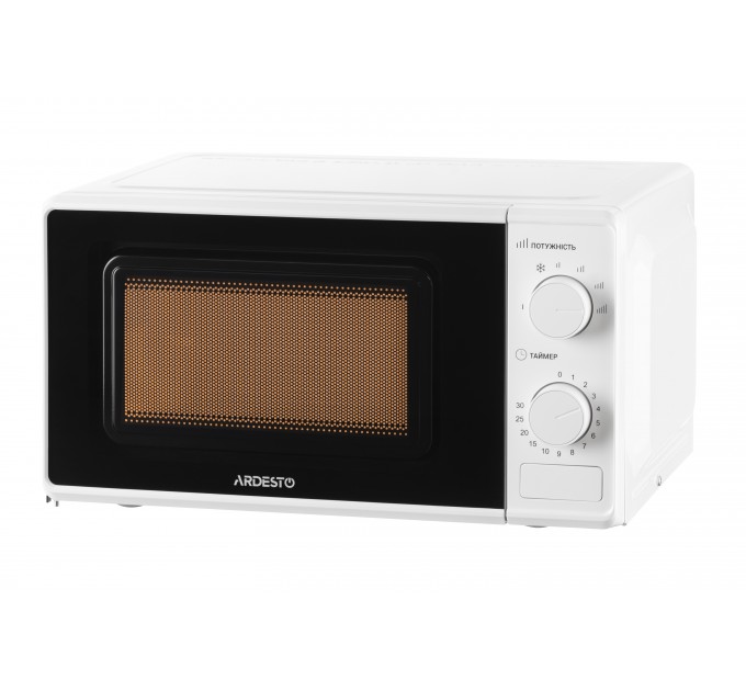 Мікрохвильова піч ARDESTO, 20л, мех.керув., 700Вт, відкр.кнопкою, білий
