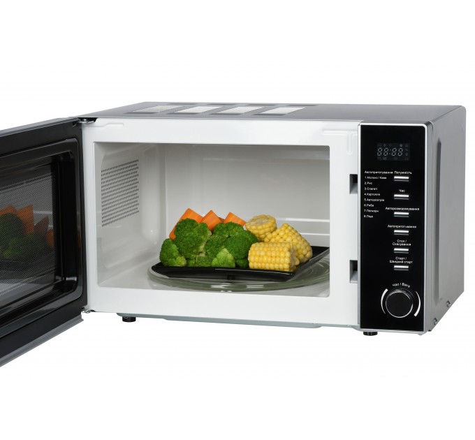 Микроволновая печь ARDESTO, 20л, электр. управл., 700Вт, дисплей, откр.ручкой, серебристый