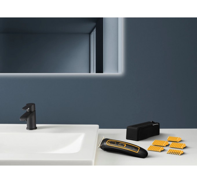 Триммер Rowenta Sport Collection для головы и тела, сеть+акум., роторный мотор, насадок-18, чехол, титан.напыл., черный