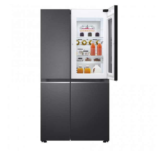 Холодильник LG SBS, 179x91х74, холод.отд.-416л, мороз.отд.-239л, 2дв., F, NF, инв., диспл внутр., зона св-ти, Door in door, черный мат.